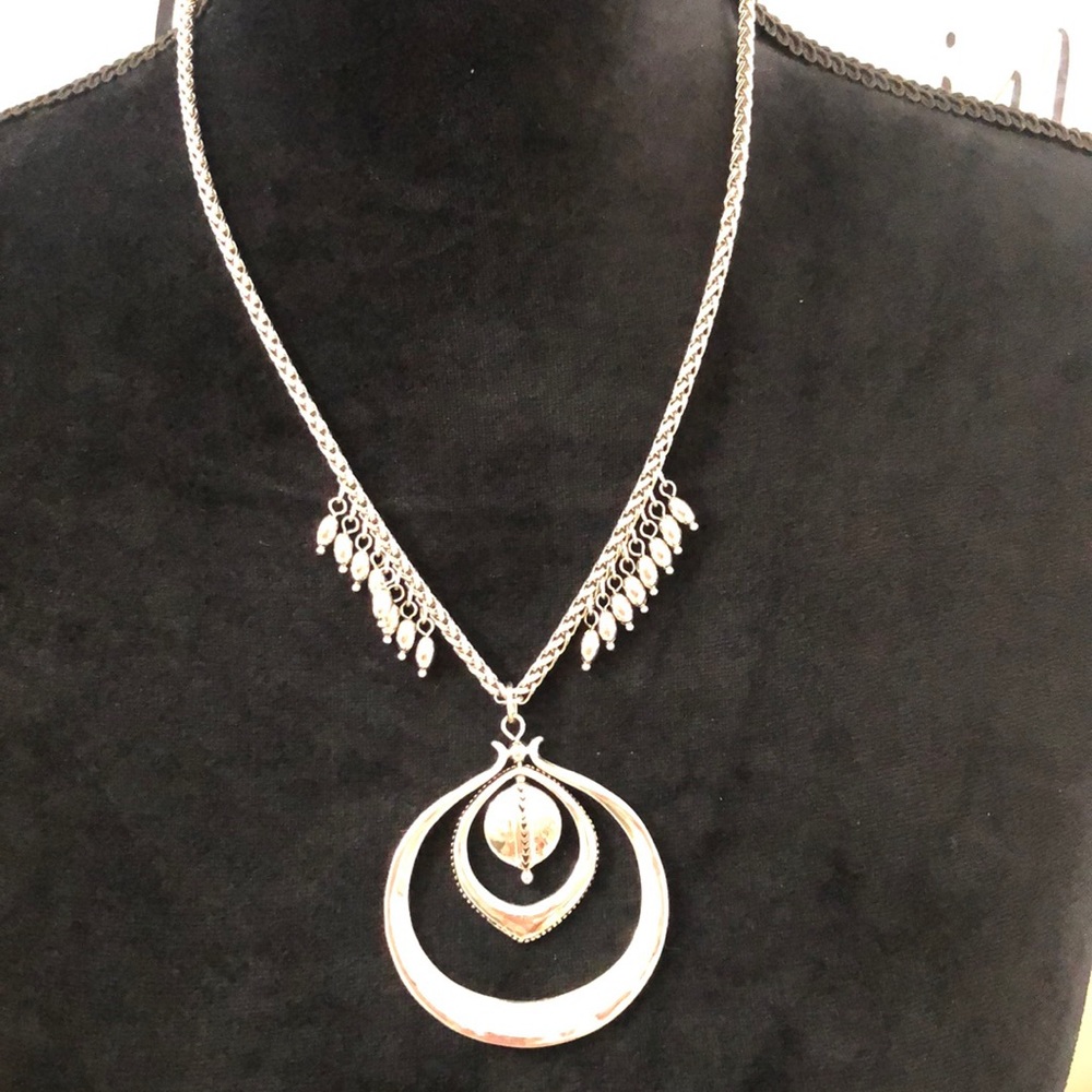 Chico’s Necklace Silver Tone Adjustable Chain